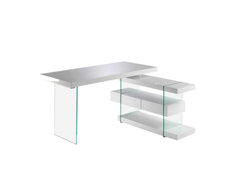 Glossy white lacquered design desk - VENEZIA BIANCO
