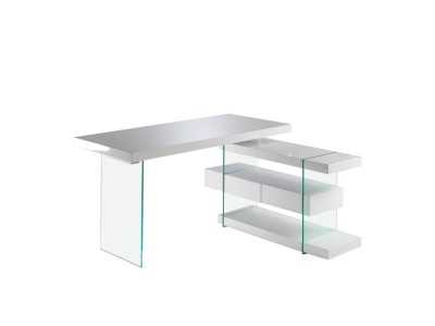 Bureau design laqué blanc brillant - VENEZIA BIANCO