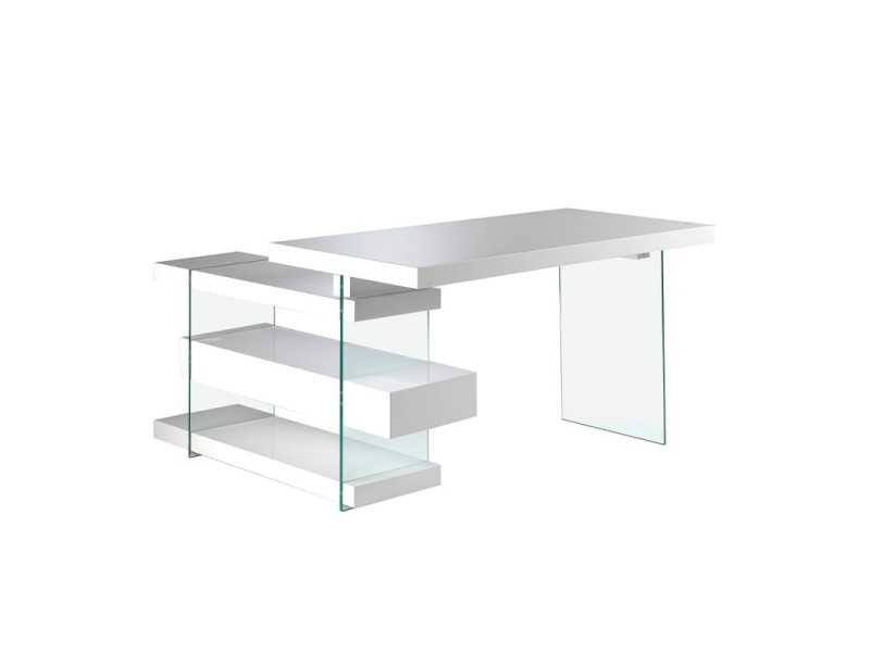 Glossy white lacquered design desk - VENEZIA BIANCO