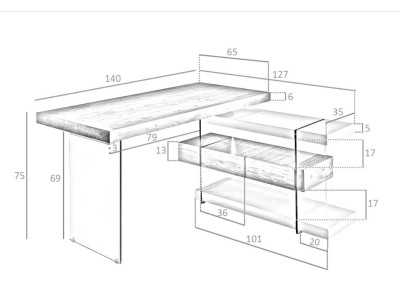 Bureau design laqué blanc brillant - VENEZIA BIANCO