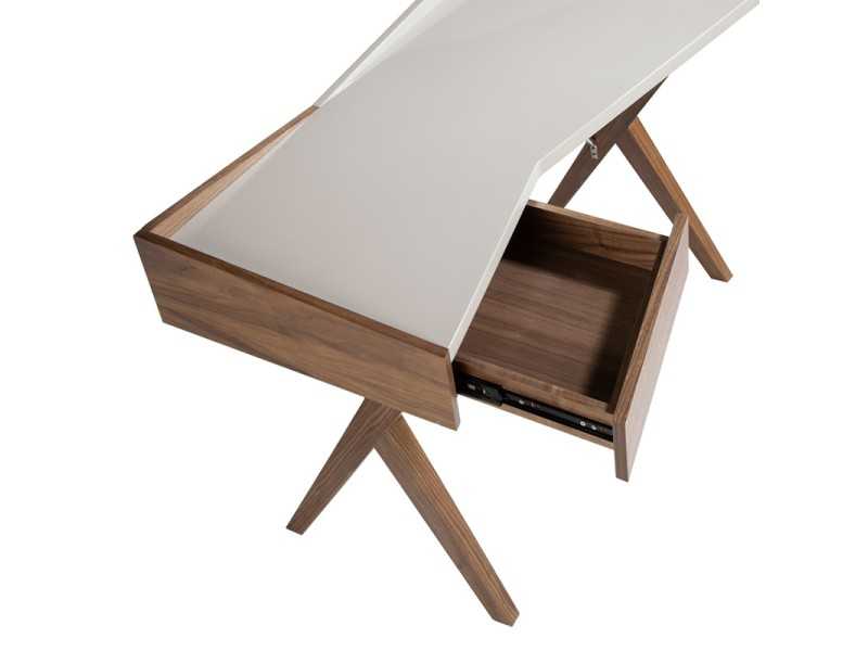Design desk in walnut with lacquered top - ALEXANDRE