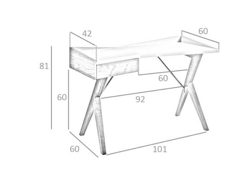 Design desk in walnut with lacquered top - ALEXANDRE