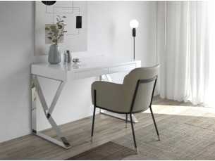 White lacquered desk with stainless steel - TOLÓN BIANCO 2