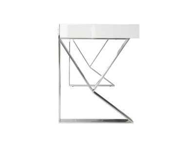 White lacquered desk with stainless steel - TOLÓN BIANCO