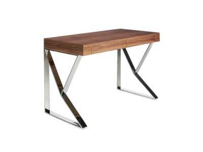 Walnut desk with stainless steel - TOLÓN