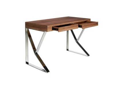 Walnut desk with stainless steel - TOLÓN