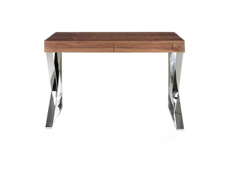 Escritorio de nogal con acero inoxidable - TOLÓN