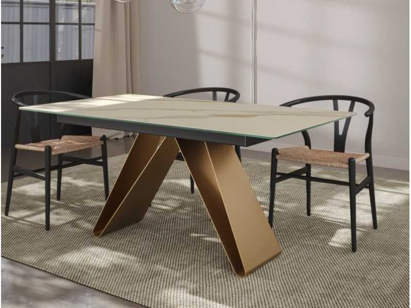 Extendable dining table with porcelain top - ANKARA