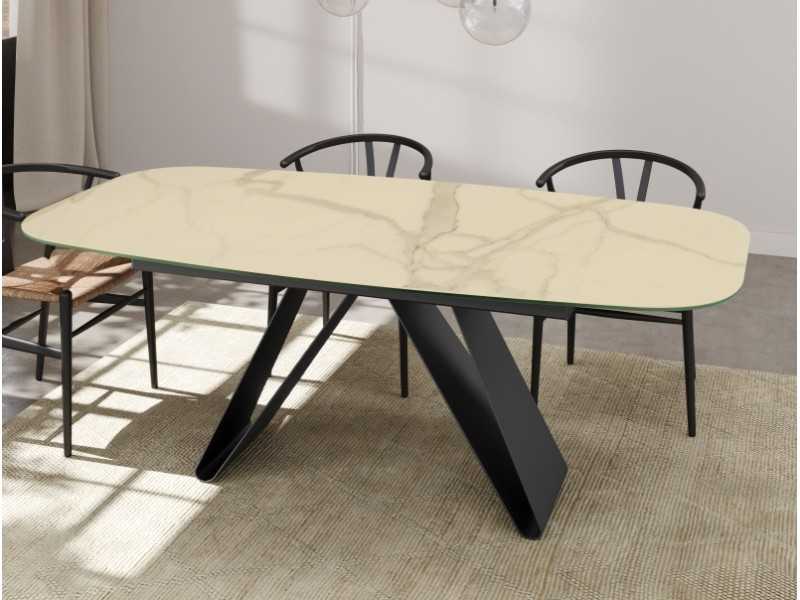 Mesa de comedor extensible con tapa ovalada - ANKARA OVALADA