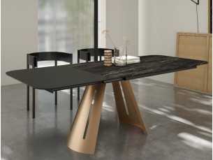 Extendable dining table with rectangular and porcelain top - ATIKA