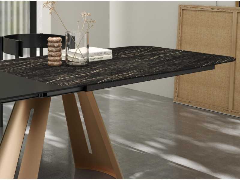 Mesa de comedor extensible con tapa rectangular y porcelánica - ATIKA