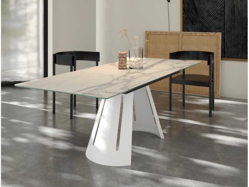 Mesa de comedor extensible con tapa rectangular y porcelánica - ATIKA