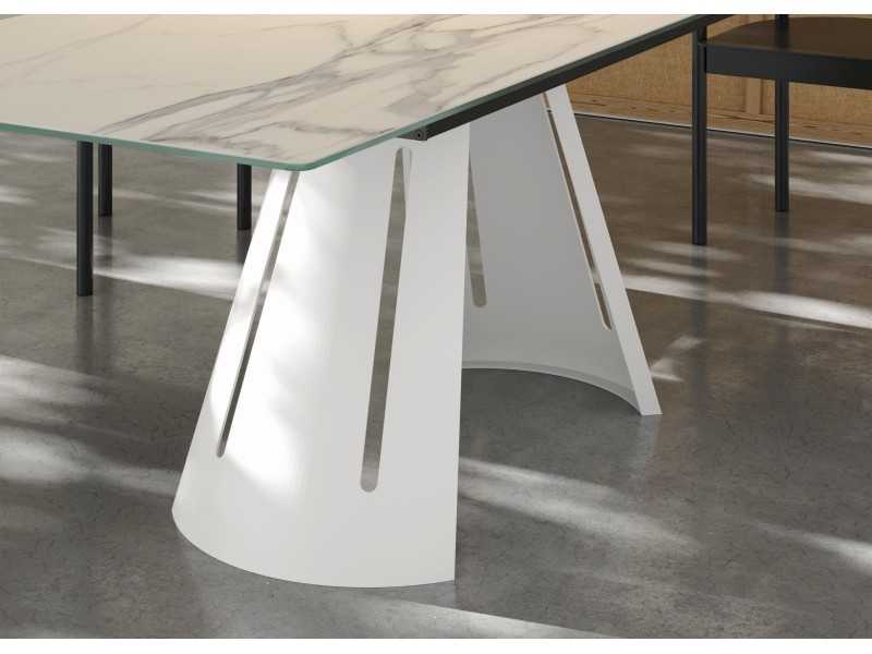 Mesa de comedor extensible con tapa rectangular y porcelánica - ATIKA