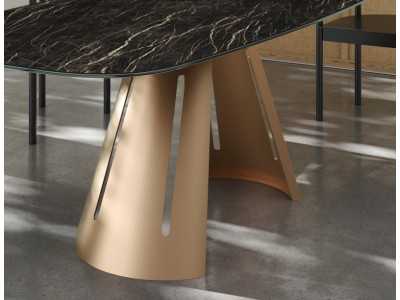 Mesa de comedor extensible con tapa porcelánica y ovalada - ATIKA OVALADA