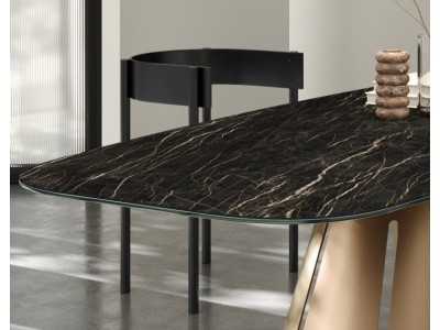 Mesa de comedor extensible con tapa porcelánica y ovalada - ATIKA OVALADA
