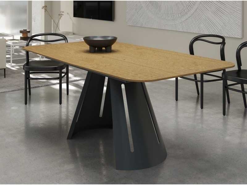 Extendable dining table with wooden top - AATIKA MADERA