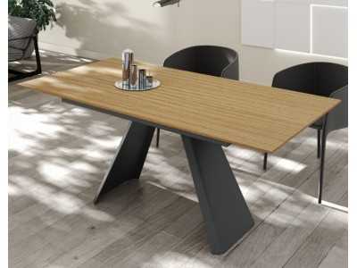 Mesa de comedor extensible con tapa de madera o porcelánico - ABABOL