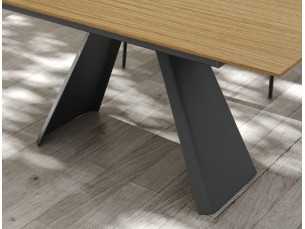 Mesa de comedor extensible con tapa de madera o porcelánico - ABABOL 2