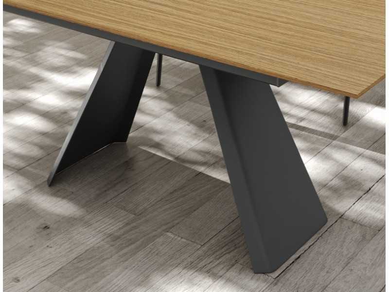 Mesa de comedor extensible con tapa de madera o porcelánico - ABABOL