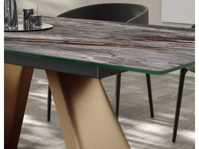 Mesa de comedor extensible con tapa de madera o porcelánico - ABABOL