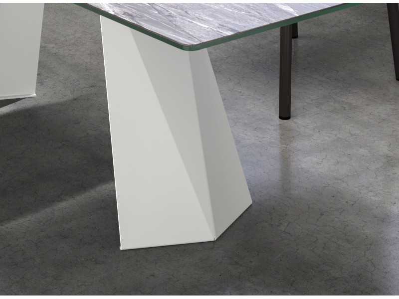 Table à manger extensible avec plateau rectangulaire et porcelaine - ARIADNA