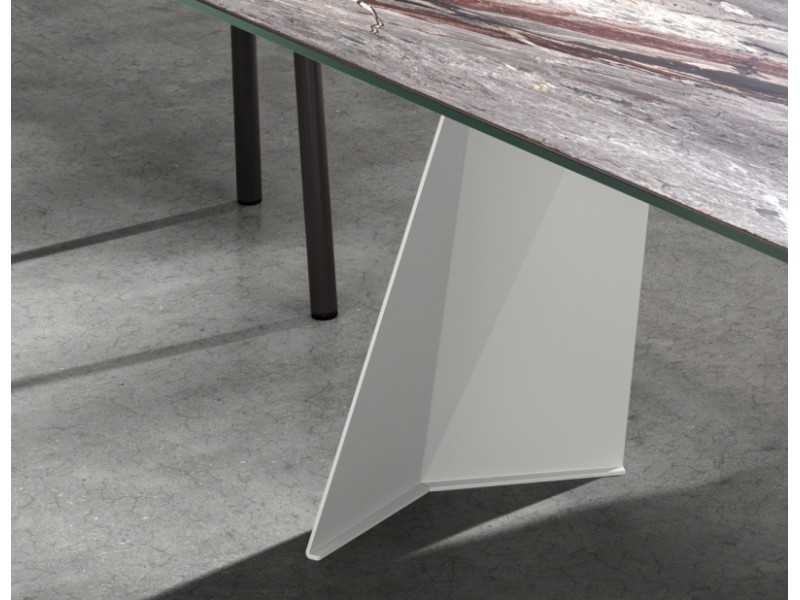 Table à manger extensible avec plateau rectangulaire et porcelaine - ARIADNA