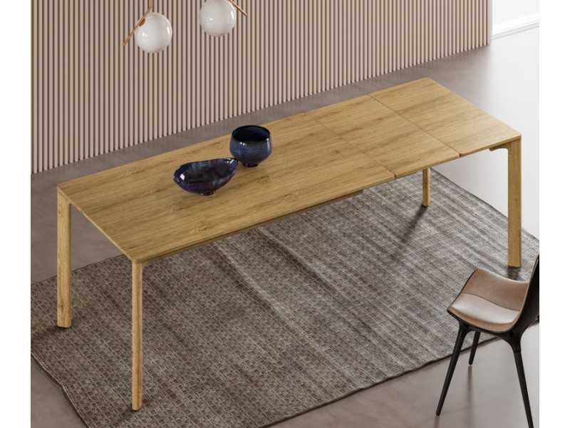 Extendable dining table in solid ash wood -FACILE MADERA