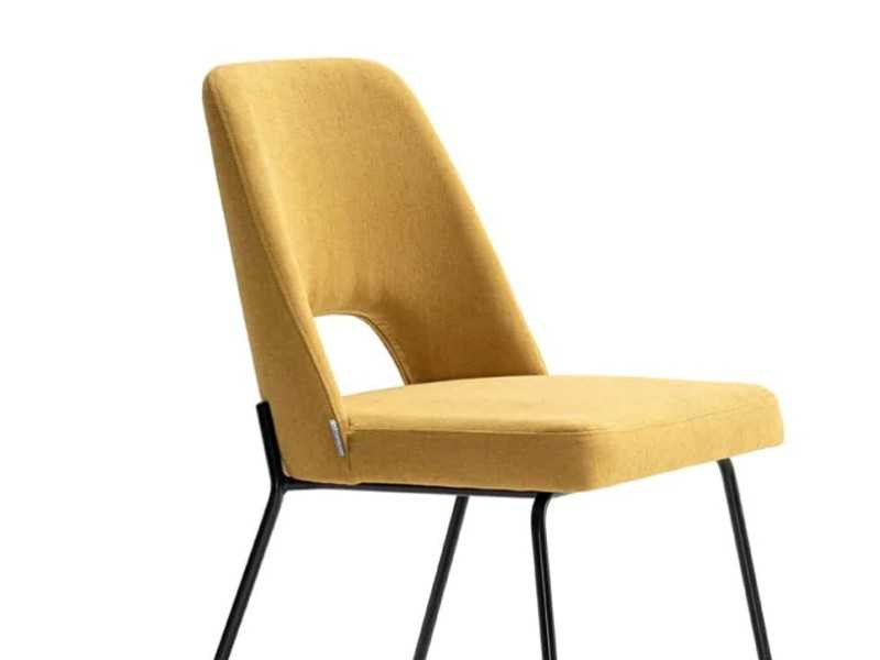 Silla de diseño y base en acero - ADELINE ACIER