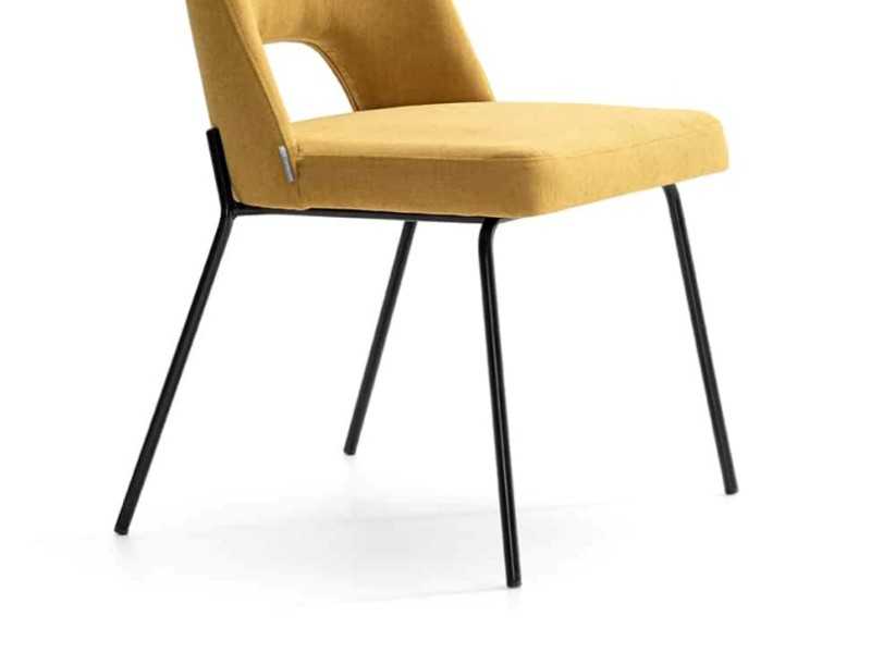 Silla de diseño y base en acero - ADELINE ACIER