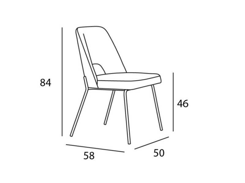 Chaise design et piètement acier - ADELINE ACIER