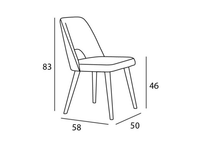 Chaise design et pieds en bois massif - ADELINE BOIS