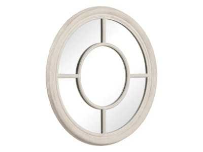 Round wooden mirror - GLASS