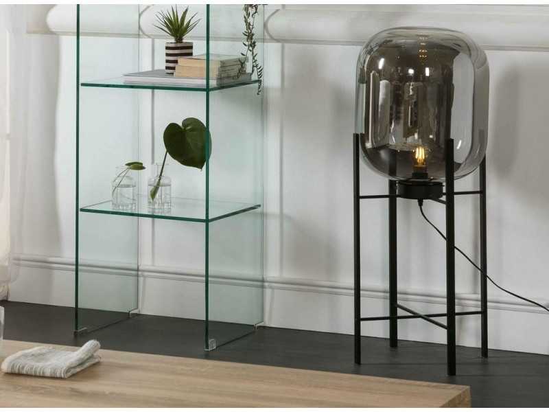 Lampadaire en acier et verre - CAPSULE SILVER
