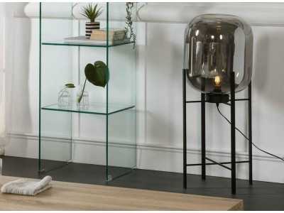 Lampadaire en acier et verre - CAPSULE SILVER