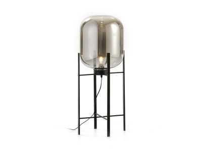 Lampadaire en acier et verre - CAPSULE SILVER