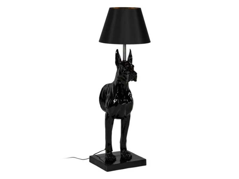 Lampadaire en résine noir brillant - CHIEN