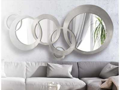 Modern mirror in silver leaf - AMBAR Modern mirror in silver leaf - AMBAR