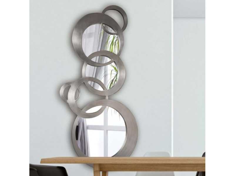 Modern mirror in silver leaf finish - AMBAR