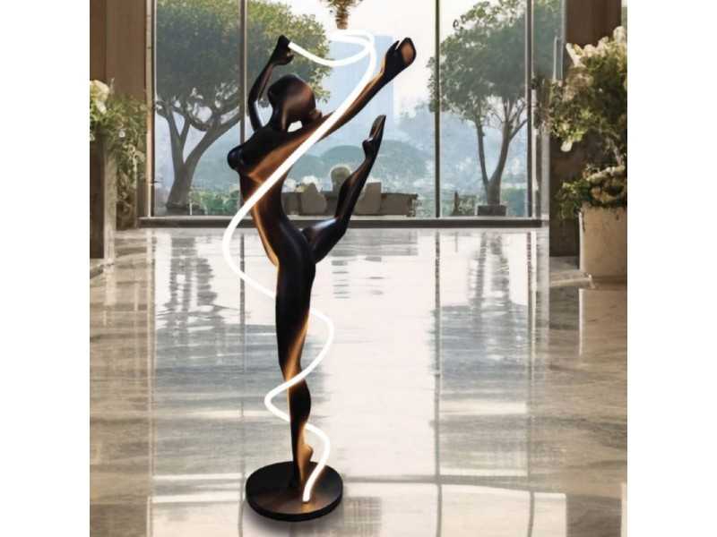 Black stainless steel sculpture lamp - BALLERINE