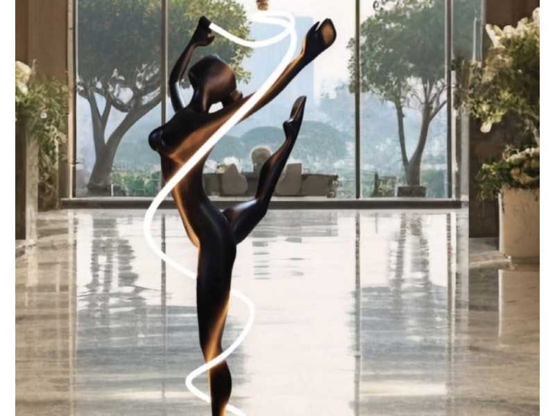 Lacquered fiberglass sculpture lamp - BALLERINE