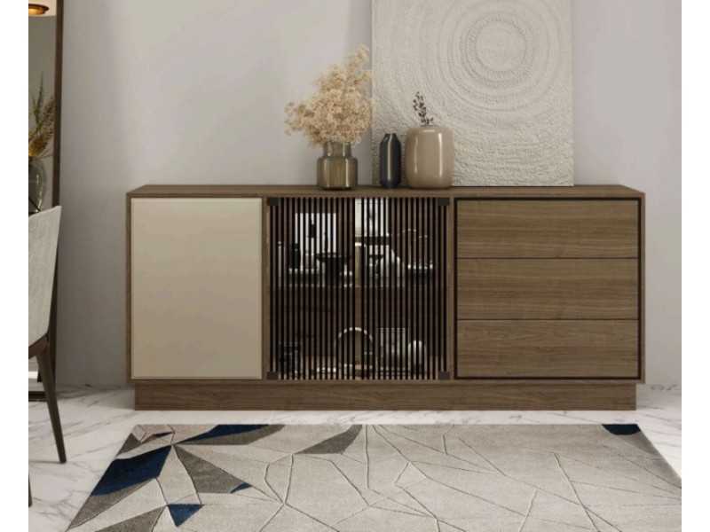 Sideboard in American walnut and lacquered door - TURQUIE