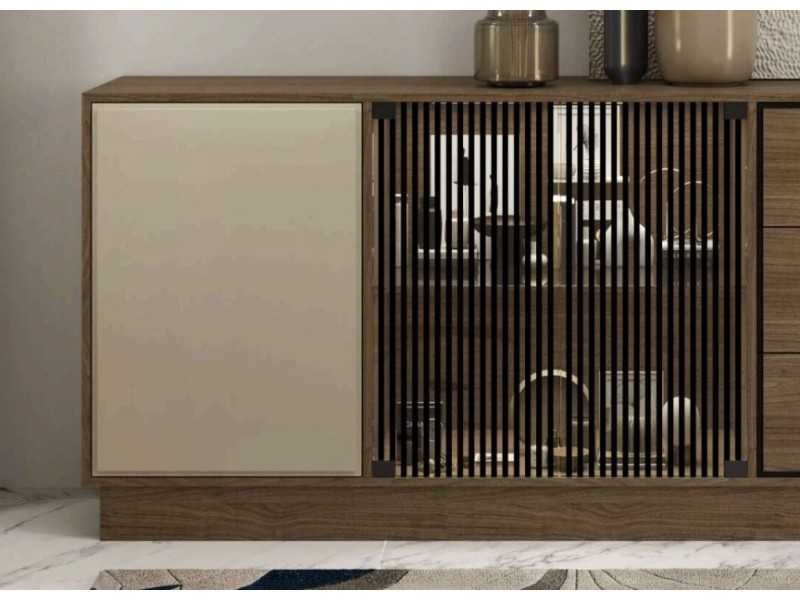 Sideboard in American walnut and lacquered door - TURQUIE