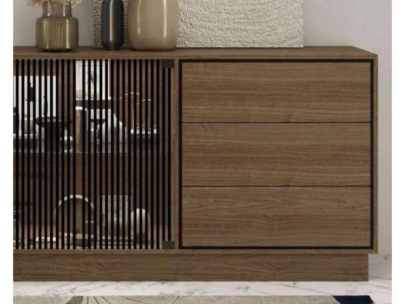 Sideboard in American walnut and lacquered door - TURQUIE