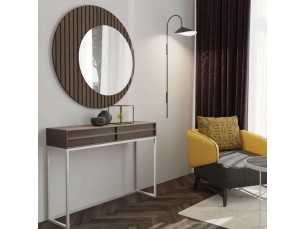Console in American walnut with lacquered steel base - CHARLOTTE 2