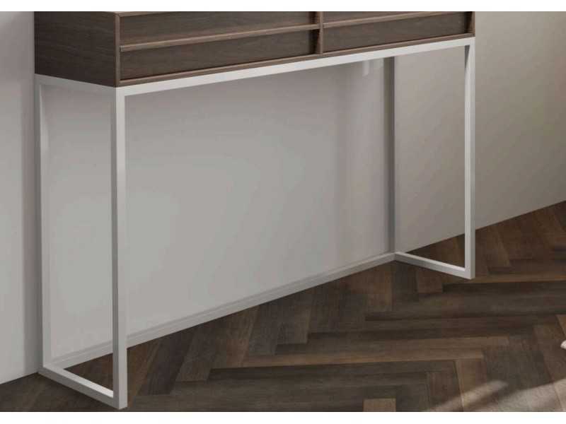 Console in American walnut with lacquered steel base - CHARLOTTE