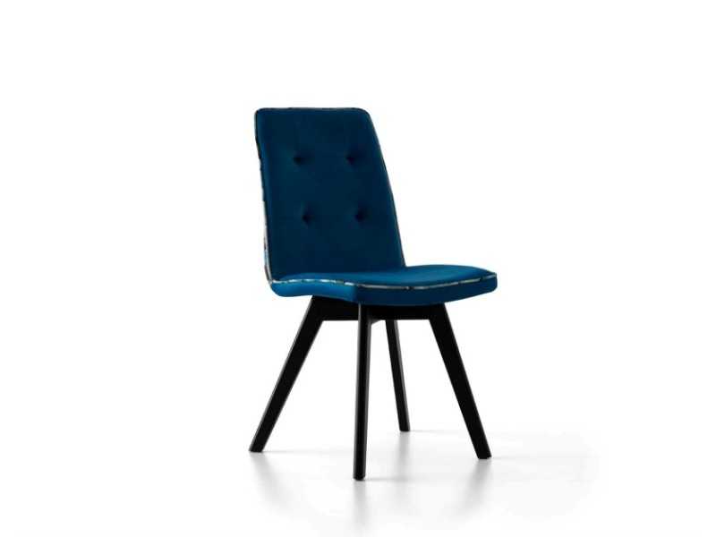Nordic design chair with wooden base - ALIZEE