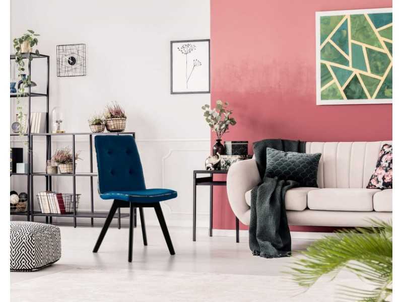 Nordic design chair with wooden base - ALIZEE