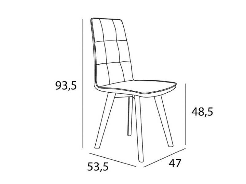 Nordic design chair with wooden base - ALIZEE