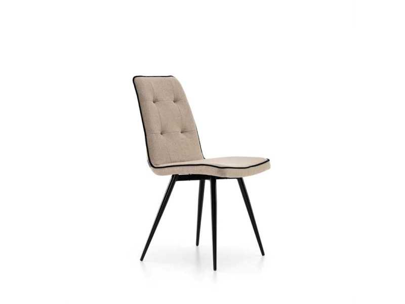 Chaise tapissé design nordique avec structure en acier - ANTOINE ACIER