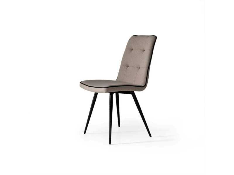Chaise tapissé design nordique avec structure en acier - ANTOINE ACIER